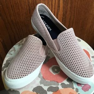 Sperry Seaside Perforated Leather Slip on